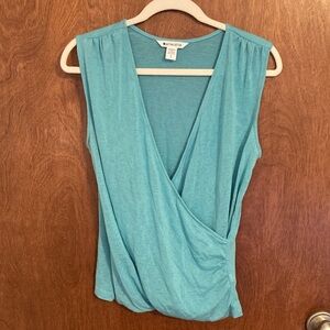 Athleta Turquoise Faux-Wrap Sleeveless Camisole